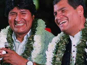 Evo Morales y Rafael Correa