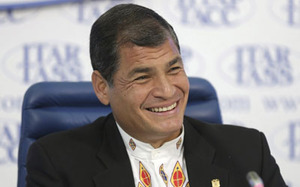 Rafael Correa en Parísc