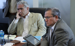 Fernando Bustamante y Homero Arellano de la Comisión de Soberanía
