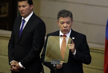 Santos en su discurso durante la instalación del nuevo Congreso.