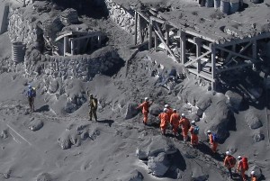 This aerial picture taken on September 28