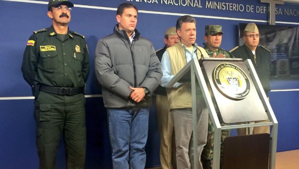 El presidente Juan Manuel Santos declaró desde el Ministerio de Defensa de Colombia. (Foto: MinDefensa)