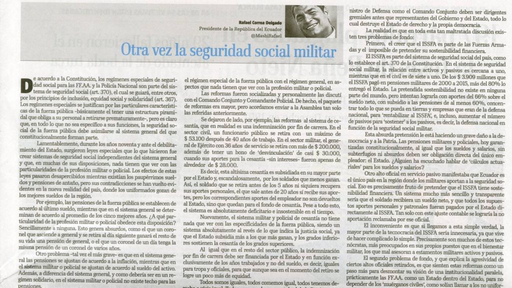 REFORMA MILITAR-ECUADORTIMES