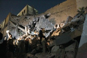 Bab al-Aziziya building bombed