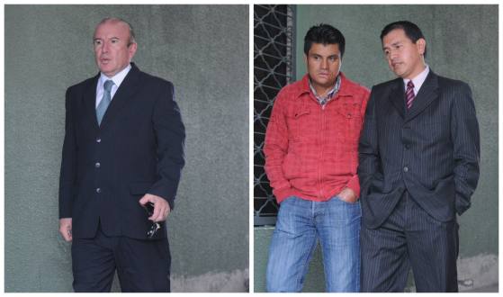 Pablo Chambers (left) and Gerardo Portilla (right) were sentenced to one year in prison. José Quishpe (mid) and Víctor Hidalgo, were declared innocent.