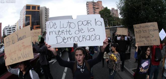 Last March 7, followers of YASunidos protested against the "lack of democracy."