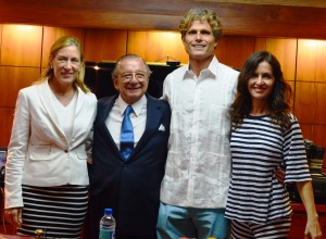 Dra. Annabella Azin Noboa, Ecuadorian businessman Alvaro Noboa, with Anthony Kennedy Shriver and his wife, Alina Shriver.